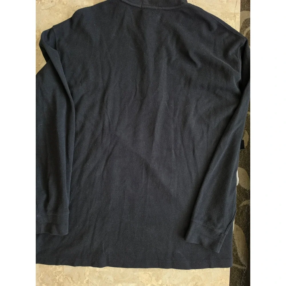 Polo Ralph Lauren Estate Rib Quarter Zip Pony Pullover Black Cotton Mens 2XL/2XB